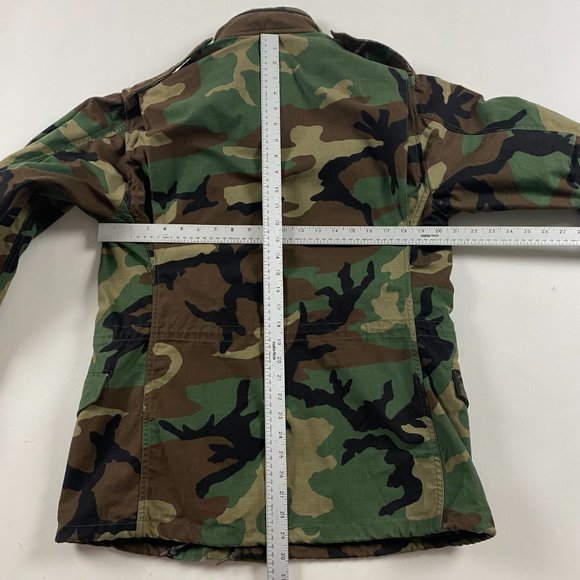 US Army Coat Cold Weather Camouflage Pattern Jacket Mens Small M65 Military Hood - Picture 11 of 16